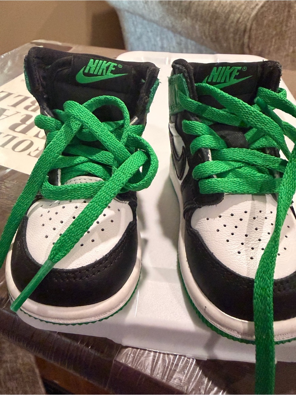 Nike Kids Sneakers - Black, White & Bright Green